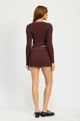 Ribbed Knit Mini Skirt