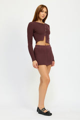 Ribbed Knit Mini Skirt