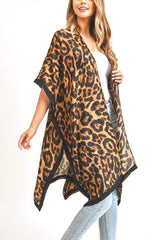 Leopard Animal Print Long Kimono Cardigan