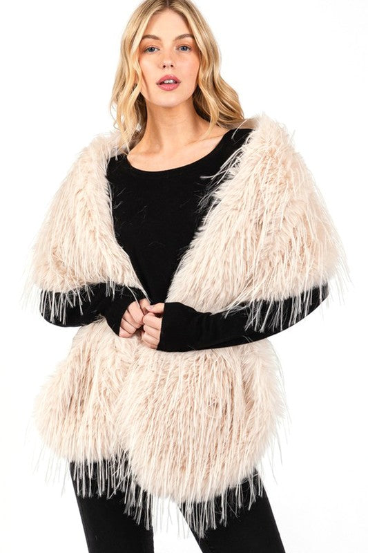 Faux Fur Iconic Pull Through Shawl