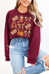 Fall Football Scarf Coffee Pumpkin Sweatshirt