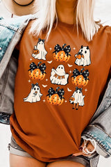 Cute Ghost Fall Pumpkin Halloween Graphic Tee