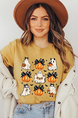 Cute Ghost Fall Pumpkin Halloween Graphic Tee