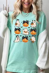 Cute Ghost Fall Pumpkin Halloween Graphic Tee