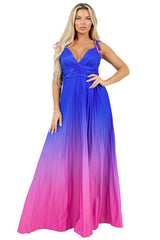 Sleeveless Deep-V Sun Style Maxi Dress