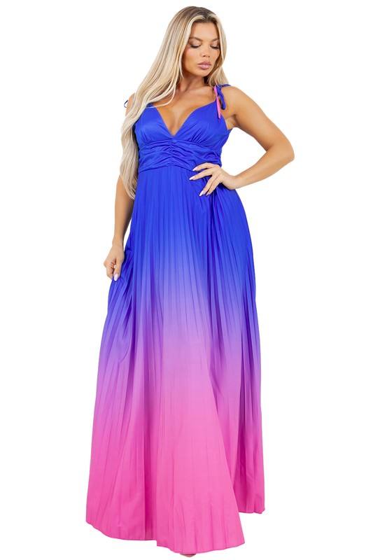 Sleeveless Deep-V Sun Style Maxi Dress