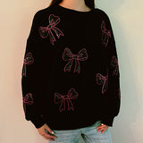 Sparkly Bow Patch Sweatshirt