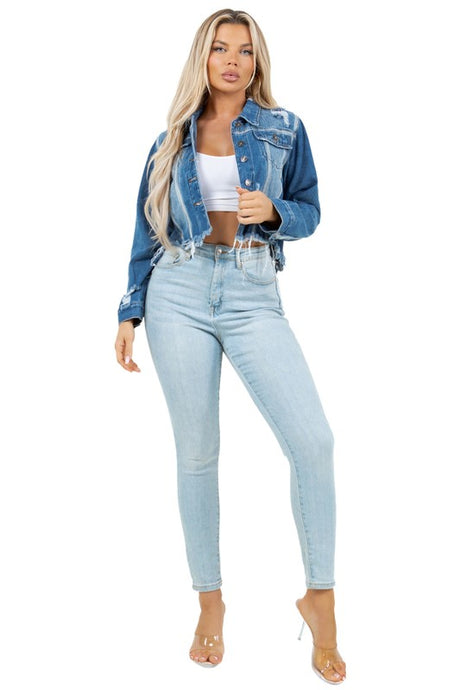 Cropped Trucker Denim Jacket