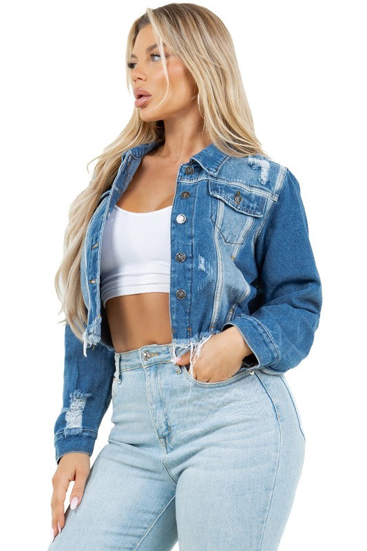 Cropped Trucker Denim Jacket