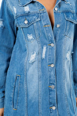 Retro Longline Denim Jacket Dress