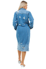 Retro Longline Denim Jacket Dress