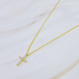 Faceted Crystal Cross Necklace