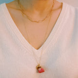 Rose Bud Love Heart Necklace