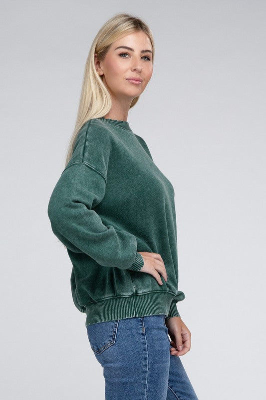 Acid Wash Fleece Oversized Pullover king-general-store-5710.myshopify.com