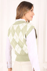 Knitted argyle sweater vest king-general-store-5710.myshopify.com