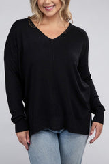 Plus Garment Dyed Front Seam Sweater king-general-store-5710.myshopify.com