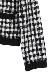 Black Check Knitted Jacket king-general-store-5710.myshopify.com