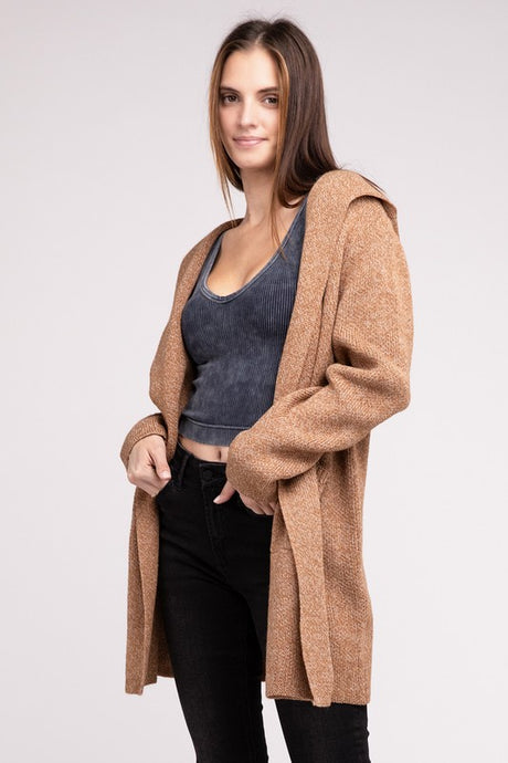 Hooded Open Front Sweater Cardigan king-general-store-5710.myshopify.com