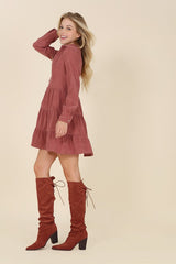 Corduroy Tiered Mini Dress king-general-store-5710.myshopify.com