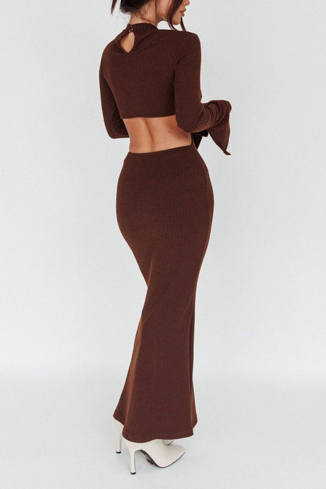 Long Sleeves Flared Cuff Knit Maxi Dress king-general-store-5710.myshopify.com