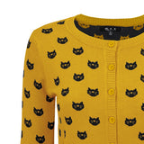 Round Neck Cat Patterned Cardigan Sweater king-general-store-5710.myshopify.com