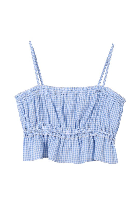 Blue Gingham Tank Top king-general-store-5710.myshopify.com