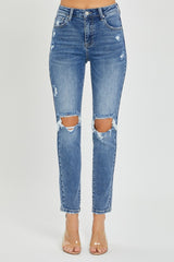 Risen Full Size High Rise Knee Distressed Skinny Jeans