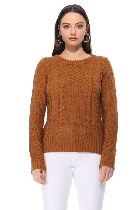 Cute Cable  Long Sleeve Sweater Knit Pullover king-general-store-5710.myshopify.com