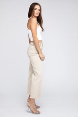 Acid Wash Frayed Cutoff Hem Straight Wide Pants king-general-store-5710.myshopify.com