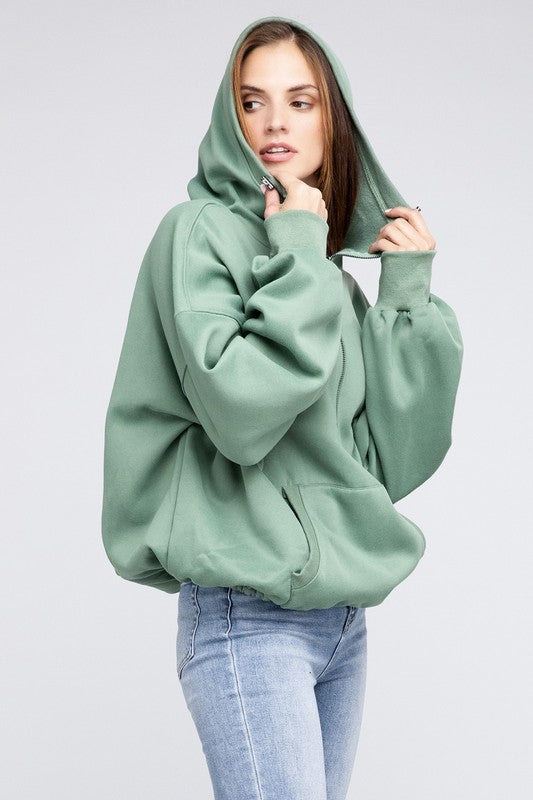 Stitch Detailed Elastic Hem Hoodie king-general-store-5710.myshopify.com