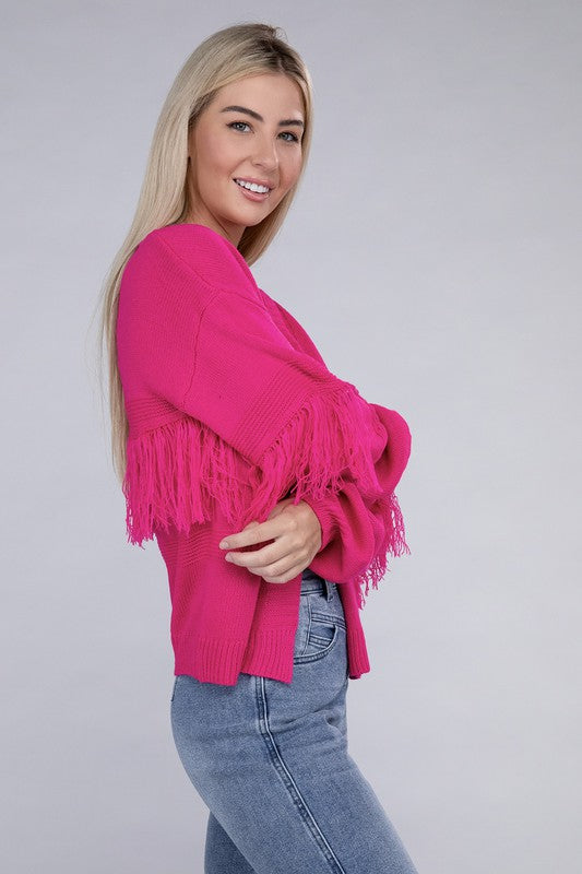 Tassel Open Cardigan