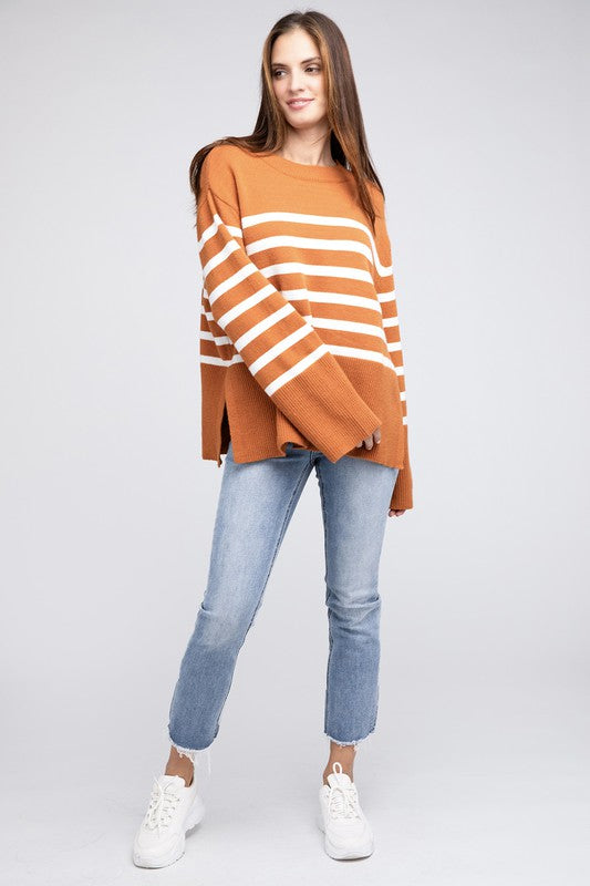 Ribbed Hem Stripe Sweater king-general-store-5710.myshopify.com