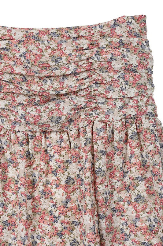 Shirred Floral Mini Skirt king-general-store-5710.myshopify.com