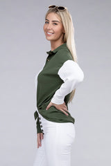 Dropped Shoulder Color Block Shirt