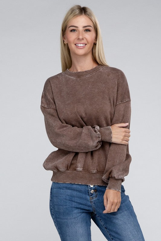 Acid Wash Fleece Oversized Pullover king-general-store-5710.myshopify.com