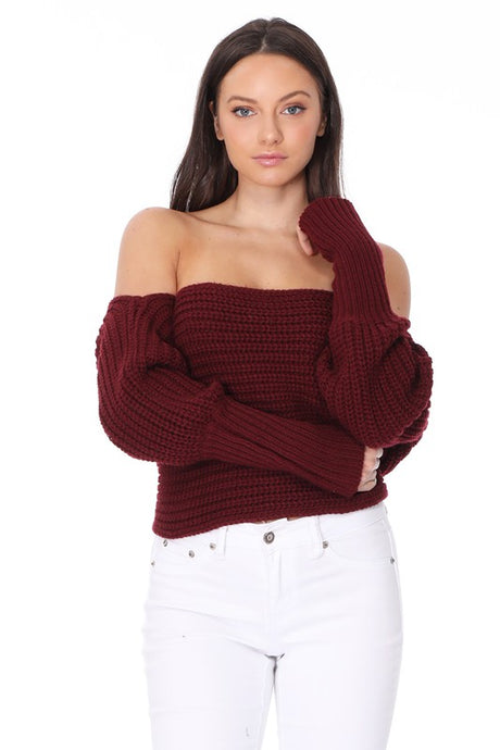 Off Shoulder Wrap Bolero Sweater king-general-store-5710.myshopify.com