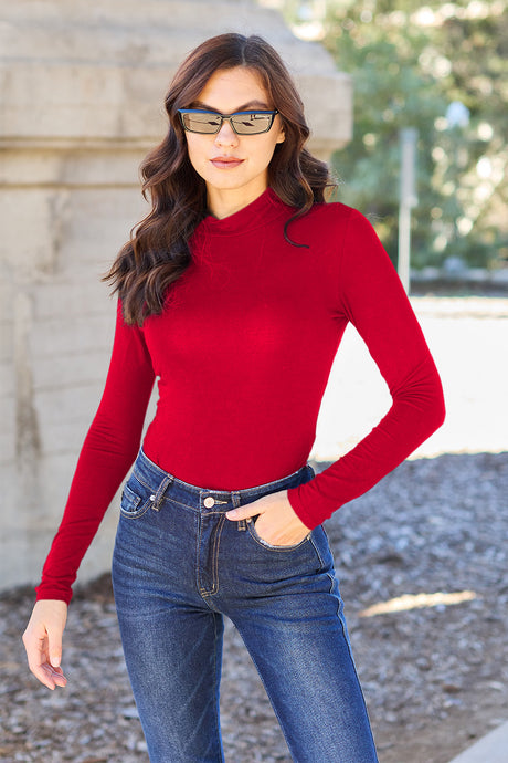 Basic Bae Full Size Mock Neck Long Sleeve Bodysuit king-general-store-5710.myshopify.com