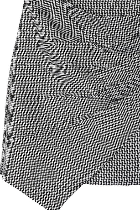 Houndstooth Shirred Wrap Skirt king-general-store-5710.myshopify.com