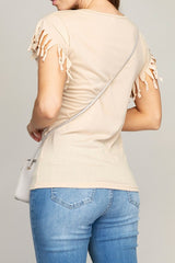 Fringe Trim Tee Shirt