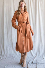 PLUS Button Down Long Shirt Midi Dress king-general-store-5710.myshopify.com