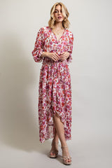 Bohemian Floral High And Low Maxi Dress