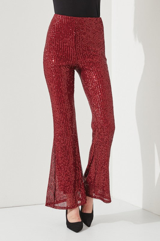 High Waist Flare Leg Sequin Pants king-general-store-5710.myshopify.com