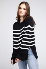 Ribbed Hem Stripe Sweater king-general-store-5710.myshopify.com