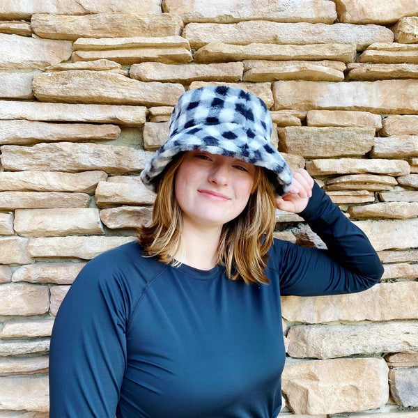 Super Cozy Checkered Bucket Hat