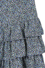 Blue Floral Tiered Skirt king-general-store-5710.myshopify.com