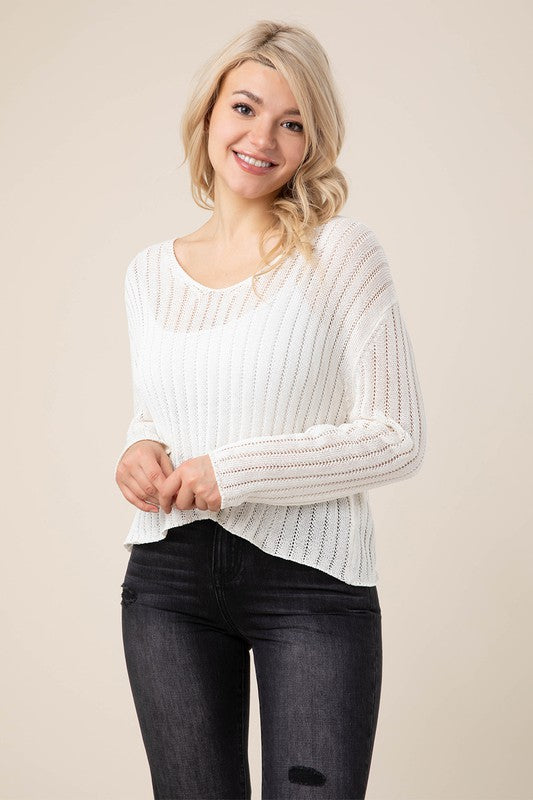 Variegated Rib V-Neck Sweater king-general-store-5710.myshopify.com