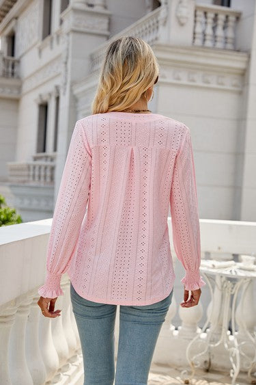 V-Neck Long Sleeve Top