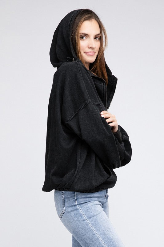 Stitch Detailed Elastic Hem Hoodie king-general-store-5710.myshopify.com