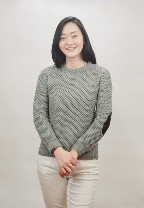 Honeycomb Stitch Sweater Top with Elbow Patch king-general-store-5710.myshopify.com