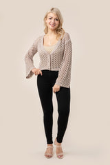 Hole-Knit V-Neck Cardigan king-general-store-5710.myshopify.com